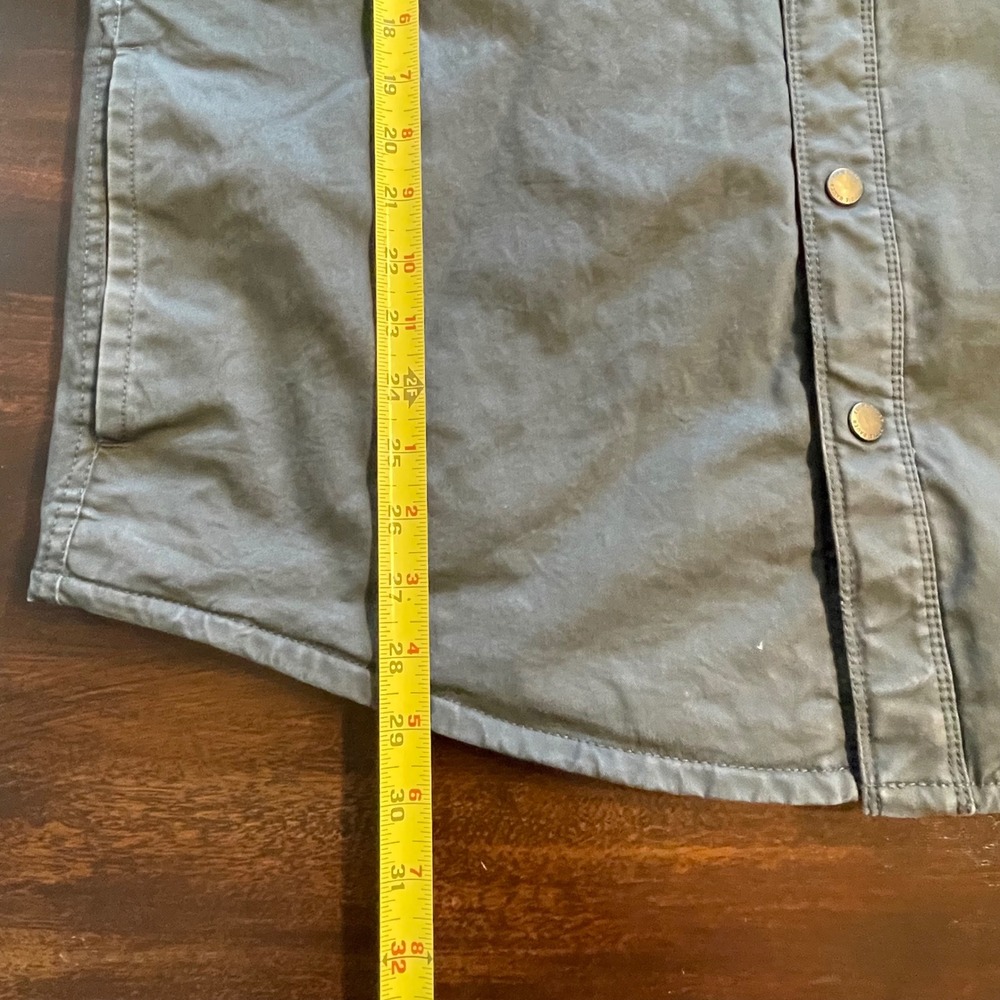 Eddie Bauer Mens Charcoal Gray Fleece Lined Canvas Shirt Jacket Large Outdoor - Picture 8 of 10